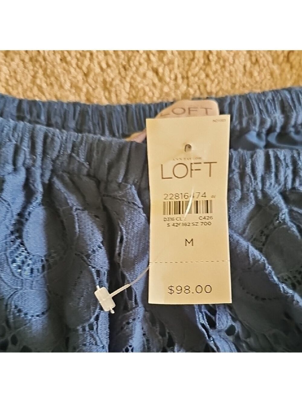 LOFT Blue Lace Skirt - Picture 2 of 8